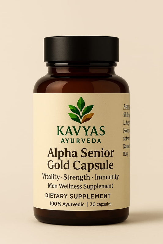 Alpha Senior Gold – Ayurvedic Stamina & Vitality Capsules for Men | 30 Capsules