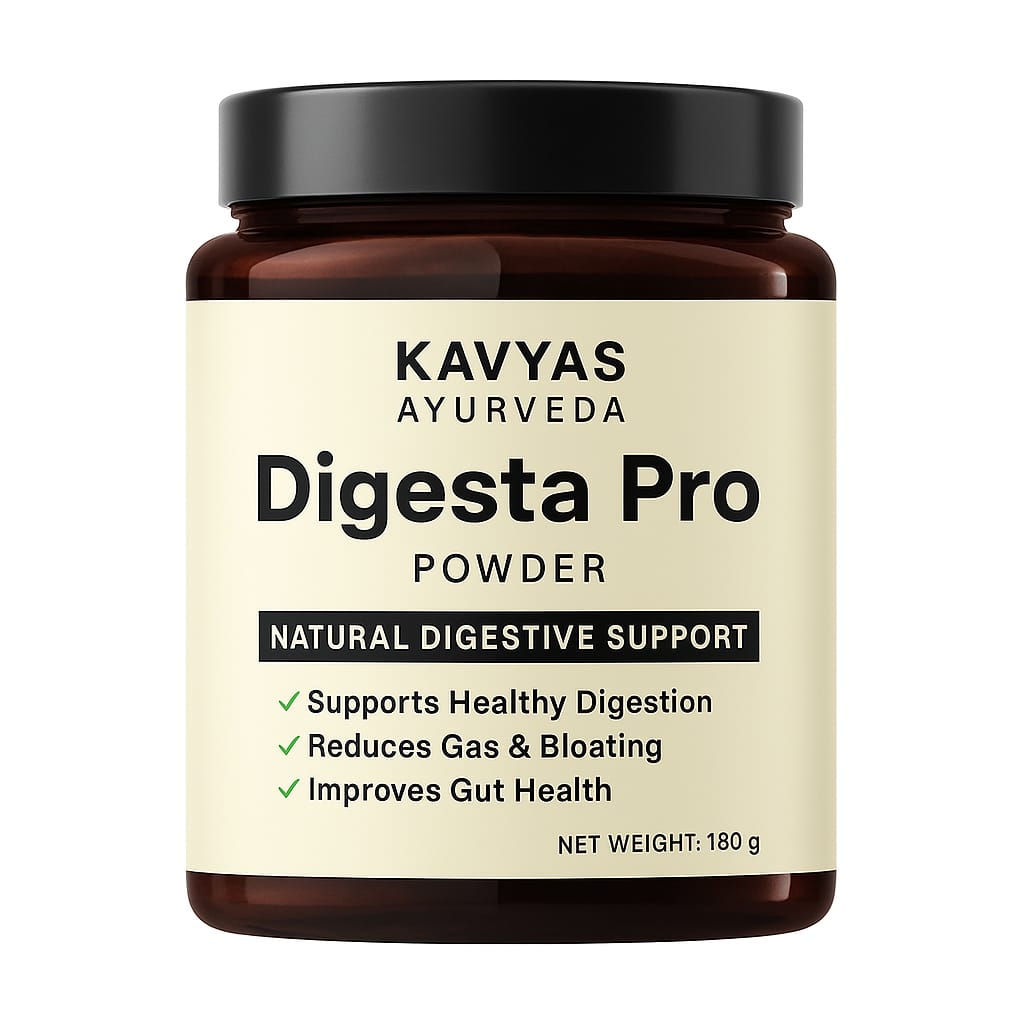 Kavyas Ayurveda Digesta Pro Powder – 100g Ayurvedic Blend for Gas, Acidity & Digestion Relief