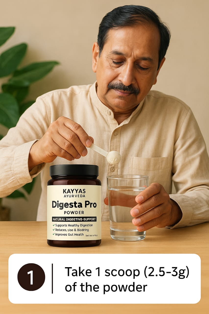 Kavyas Ayurveda Digesta Pro Powder – 100g Ayurvedic Blend for Gas, Acidity & Digestion Relief